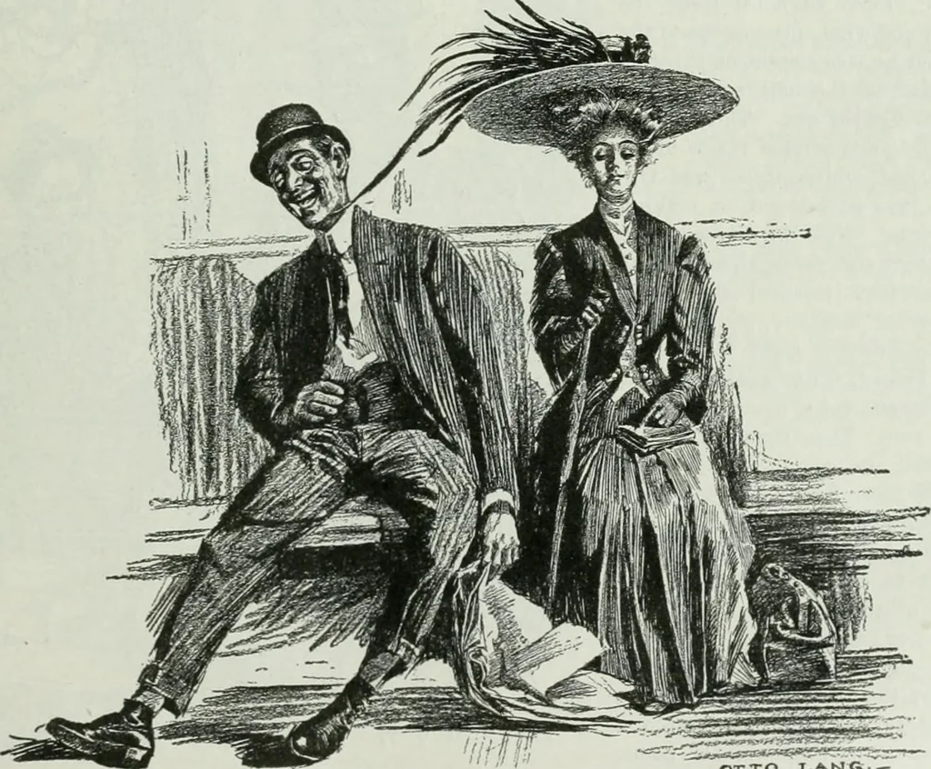 An illustration from Caricature; wit and humor of a nation in picture, song and story, 1911, leaf 212