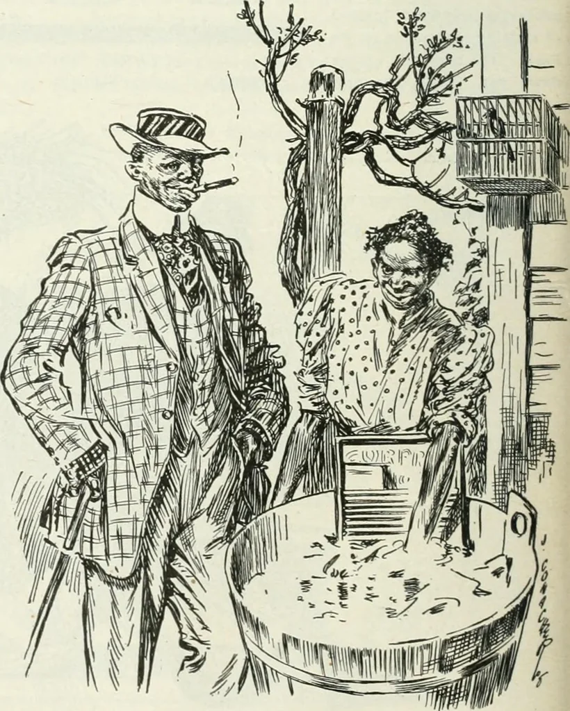 An illustration from Caricature; wit and humor of a nation in picture, song and story, 1911, leaf 213
