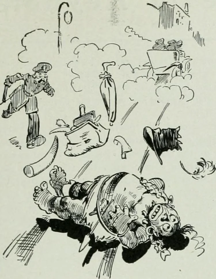 An illustration from Caricature; wit and humor of a nation in picture, song and story, 1911, leaf 216