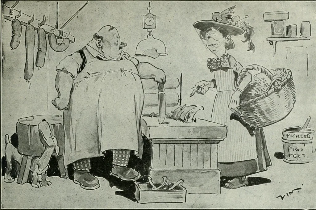 An illustration from Caricature; wit and humor of a nation in picture, song and story, 1911, leaf 218
