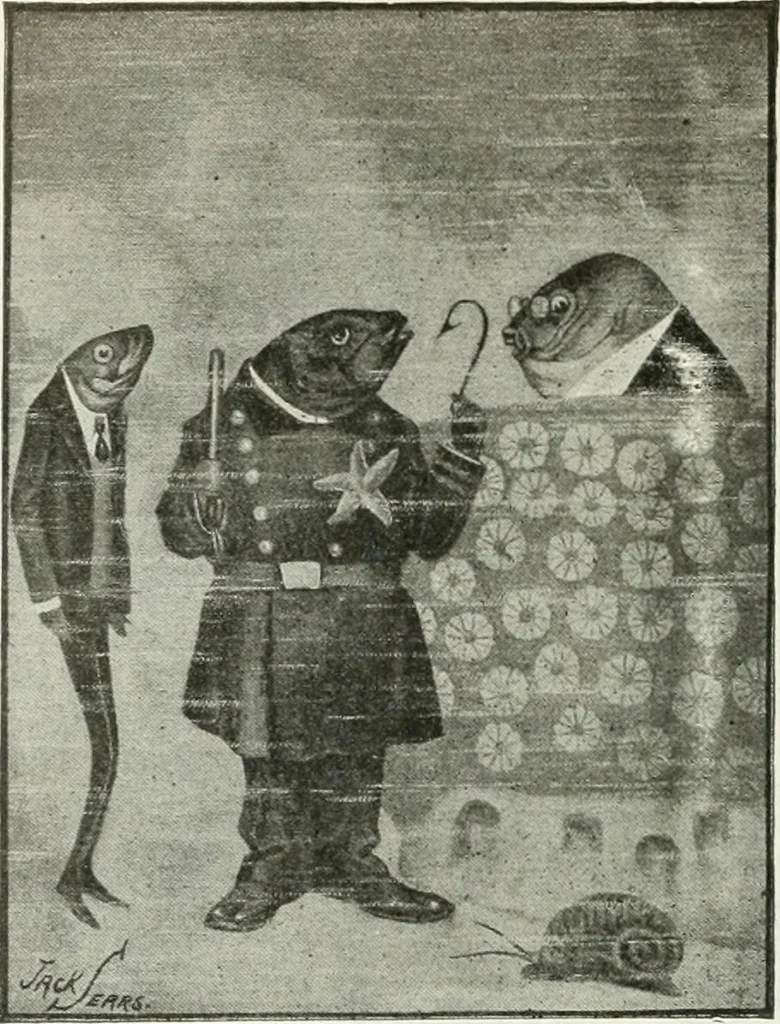 An illustration from Caricature; wit and humor of a nation in picture, song and story, 1911, leaf 221