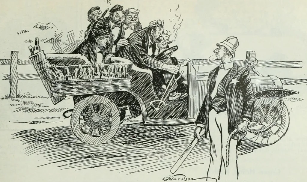 An illustration from Caricature; wit and humor of a nation in picture, song and story, 1911, leaf 228