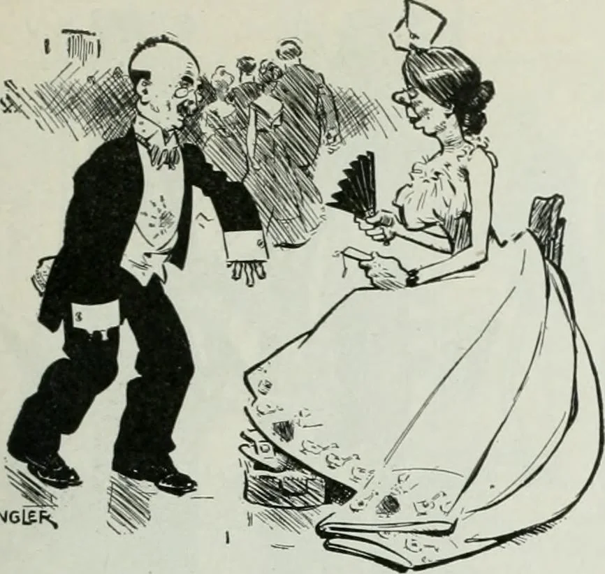 An illustration from Caricature; wit and humor of a nation in picture, song and story, 1911, leaf 230