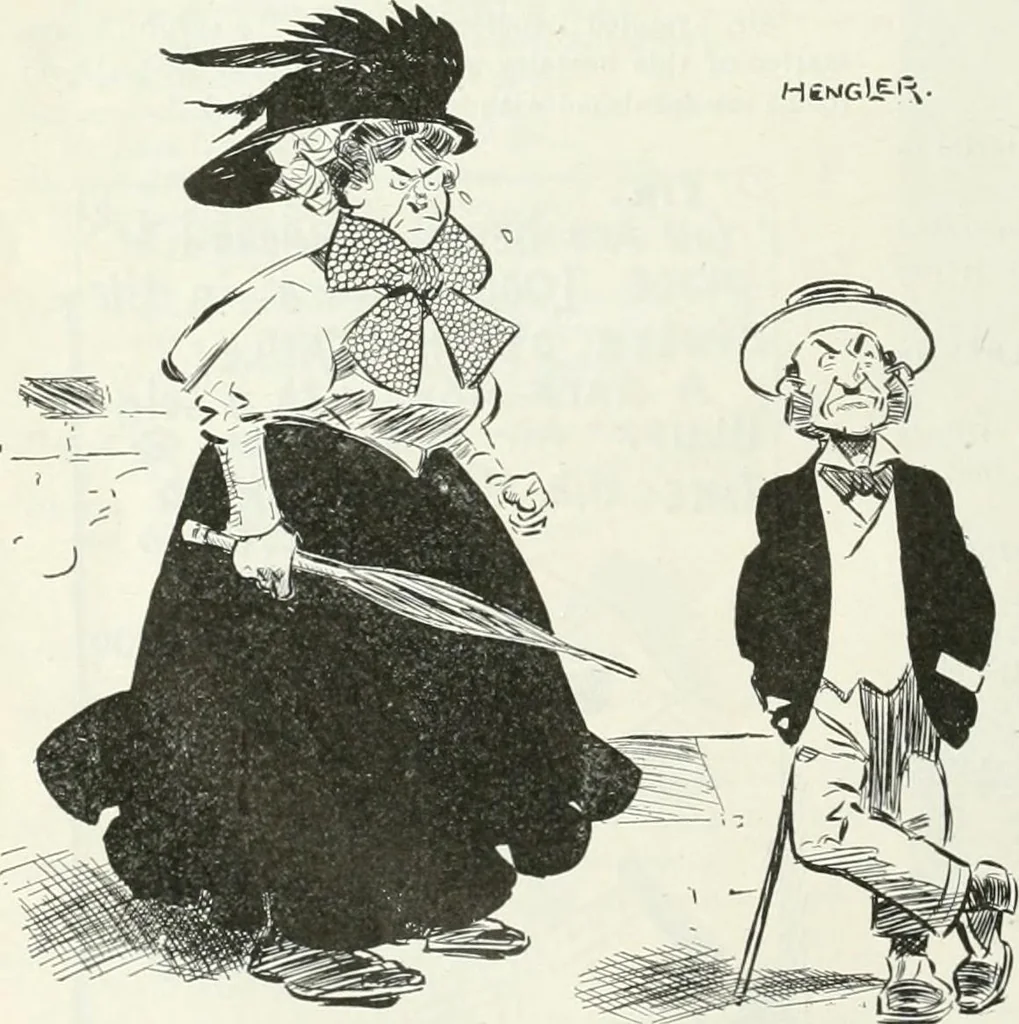 An illustration from Caricature; wit and humor of a nation in picture, song and story, 1911, leaf 231