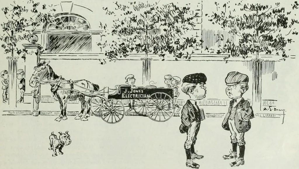 An illustration from Caricature; wit and humor of a nation in picture, song and story, 1911, leaf 240