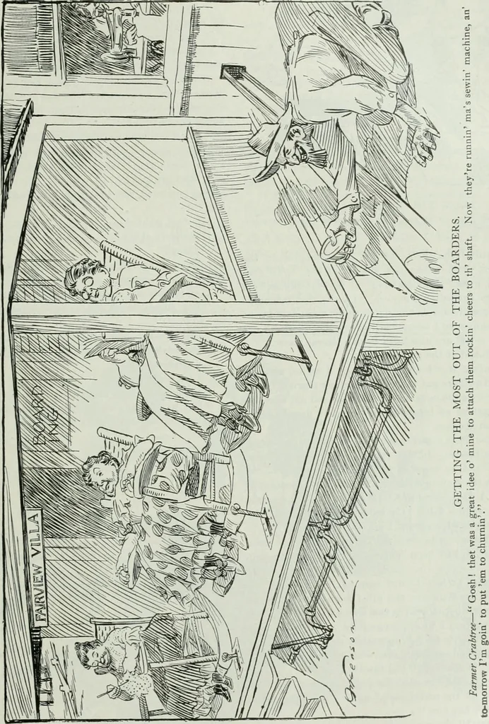 An illustration from Caricature; wit and humor of a nation in picture, song and story, 1911, leaf 242