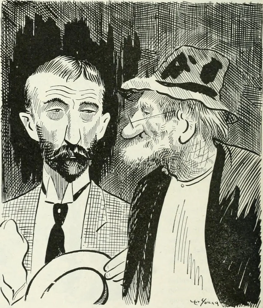 An illustration from Caricature; wit and humor of a nation in picture, song and story, 1911, leaf 251