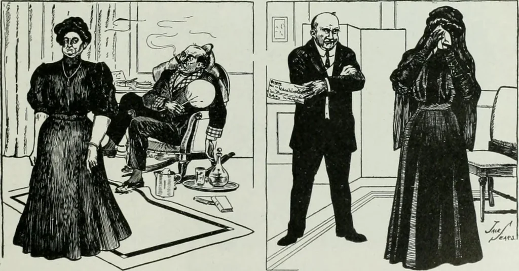 An illustration from Caricature; wit and humor of a nation in picture, song and story, 1911, leaf 272