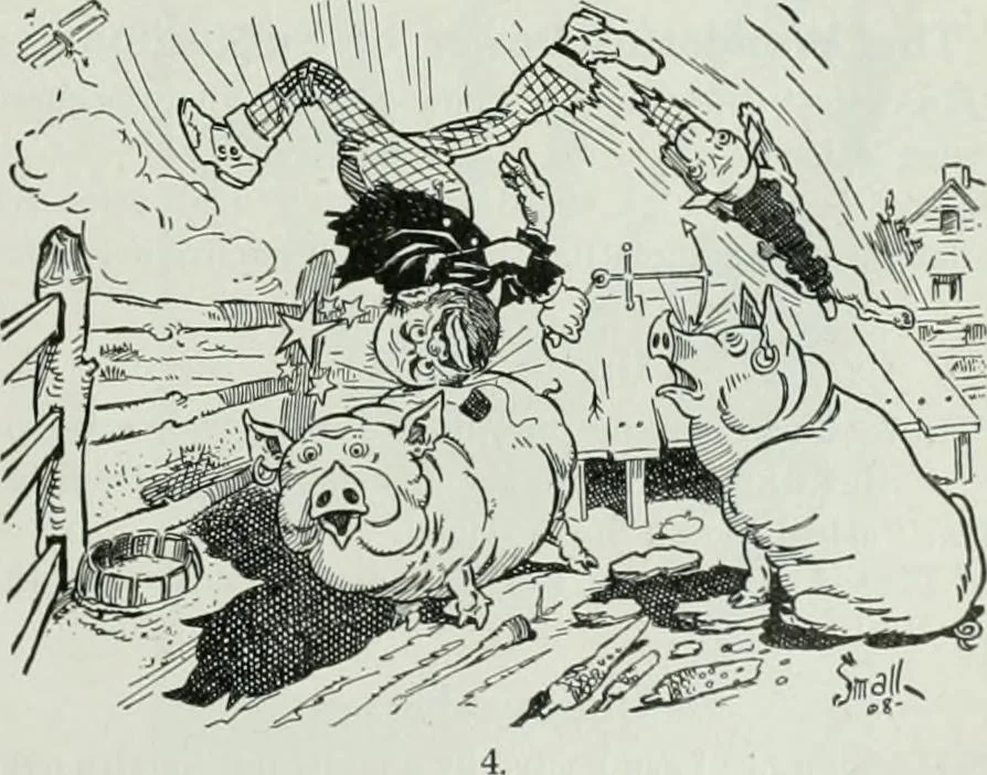An illustration from Caricature; wit and humor of a nation in picture, song and story, 1911, leaf 276