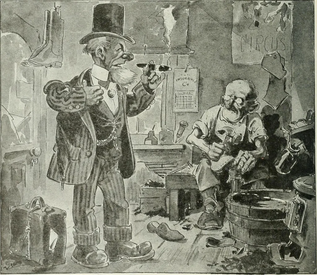 An illustration from Caricature; wit and humor of a nation in picture, song and story, 1911, leaf 285