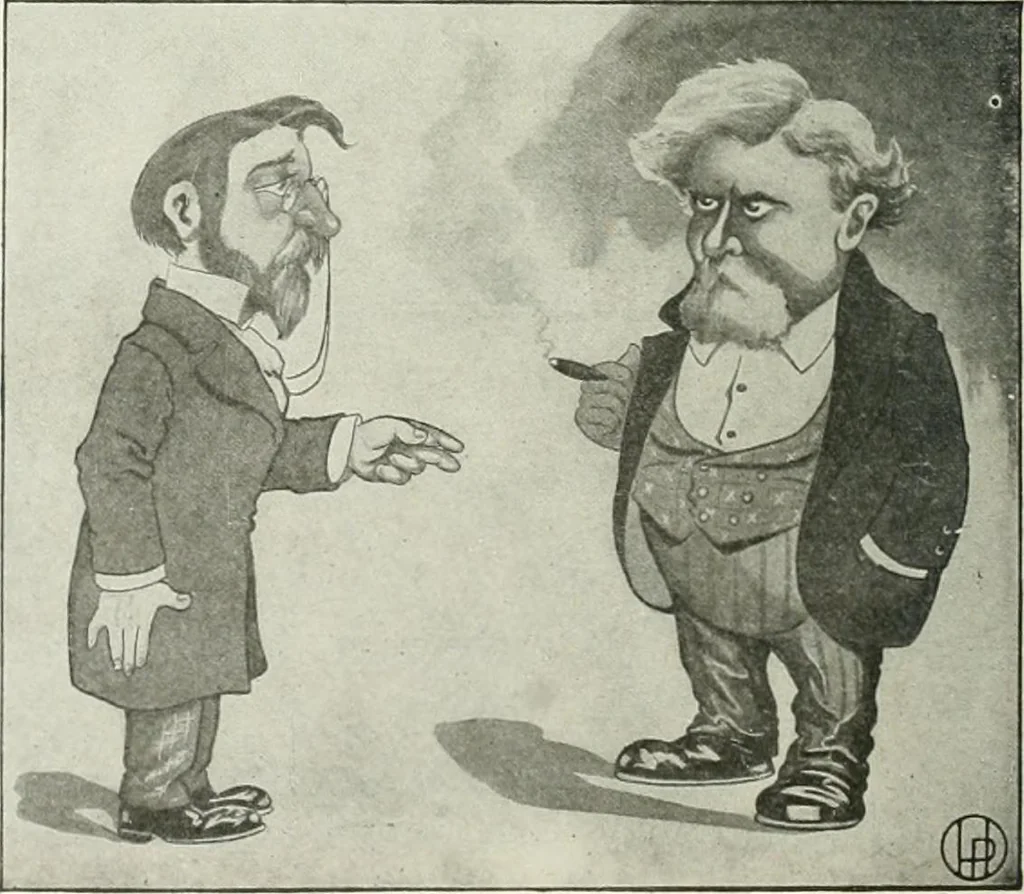 An illustration from Caricature; wit and humor of a nation in picture, song and story, 1911, leaf 29