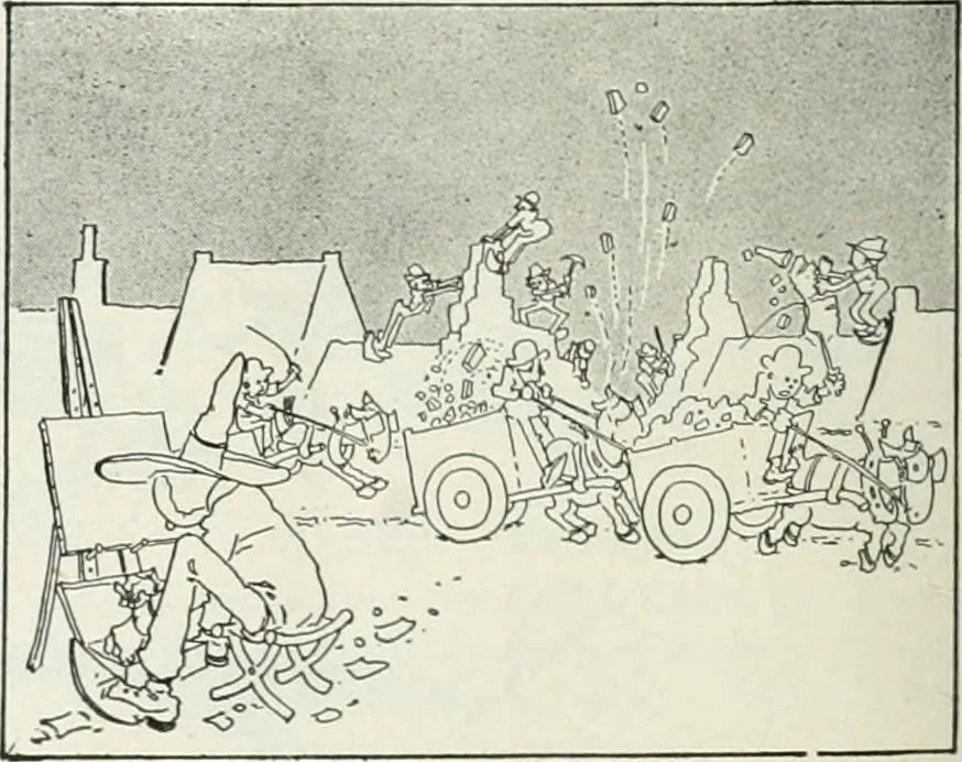 An illustration from Caricature; wit and humor of a nation in picture, song and story, 1911, leaf 291