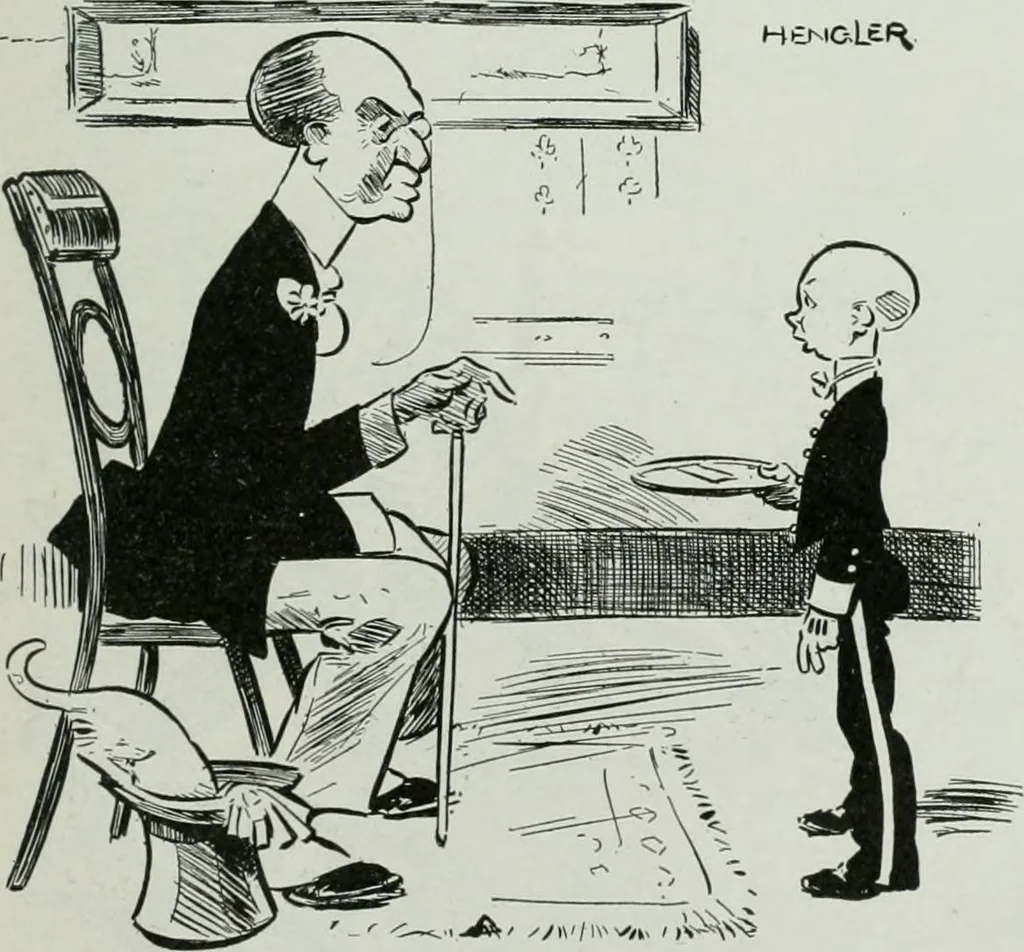 An illustration from Caricature; wit and humor of a nation in picture, song and story, 1911, leaf 294