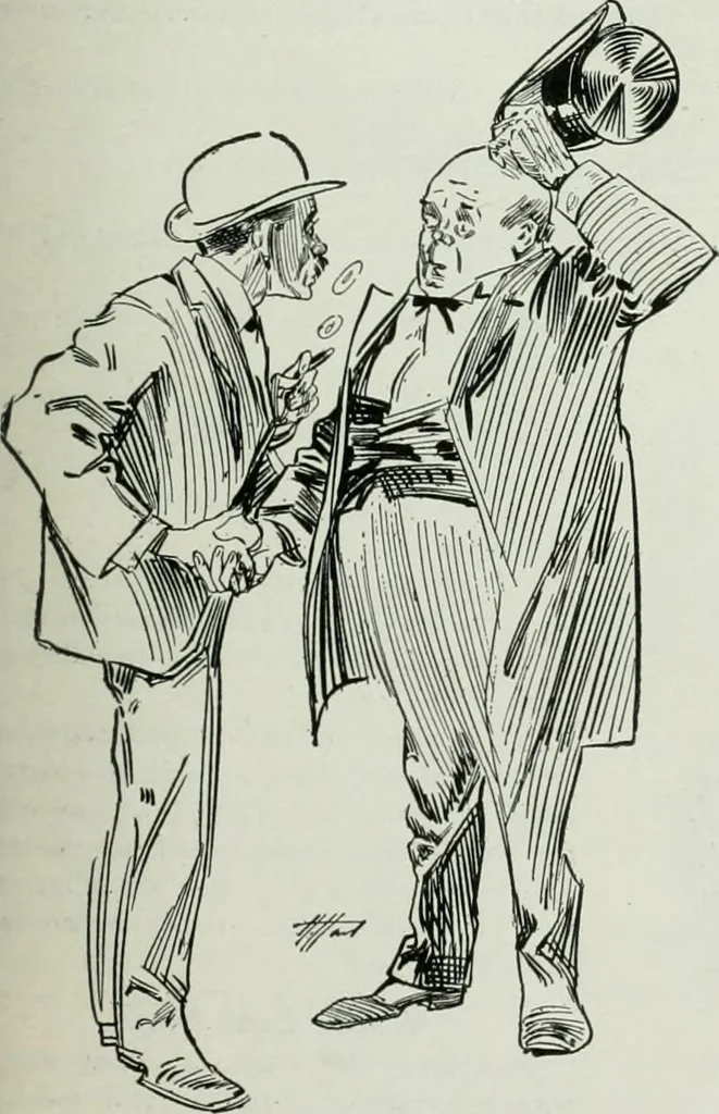 An illustration from Caricature; wit and humor of a nation in picture, song and story, 1911, leaf 36