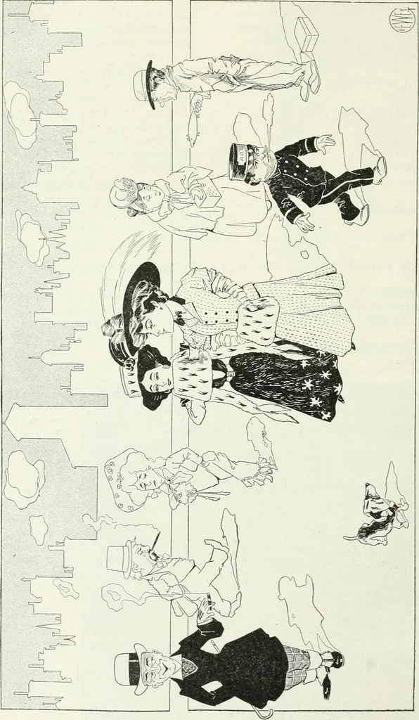 An illustration from Caricature; wit and humor of a nation in picture, song and story, 1911, leaf 49