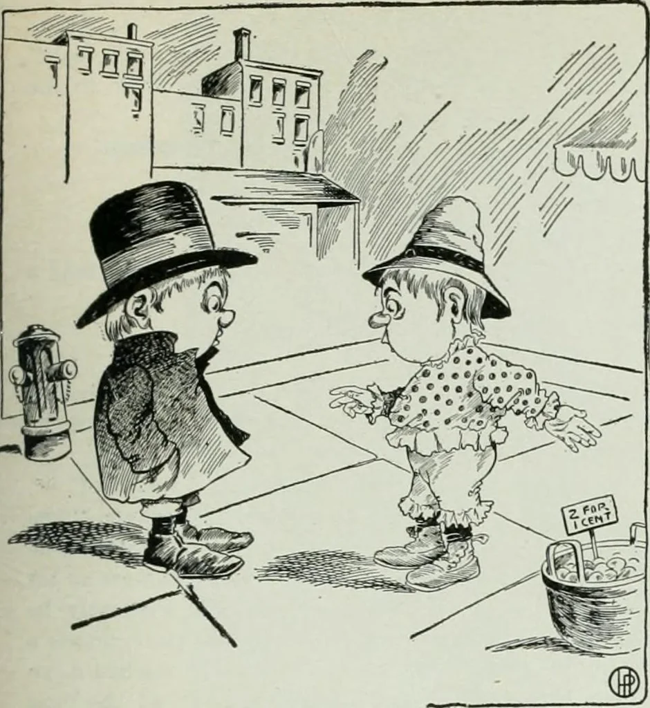 An illustration from Caricature; wit and humor of a nation in picture, song and story, 1911, leaf 52