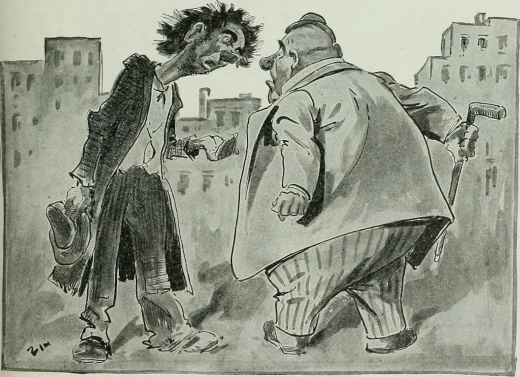 An illustration from Caricature; wit and humor of a nation in picture, song and story, 1911, leaf 62