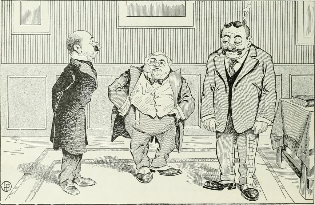 An illustration from Caricature; wit and humor of a nation in picture, song and story, 1911, leaf 73