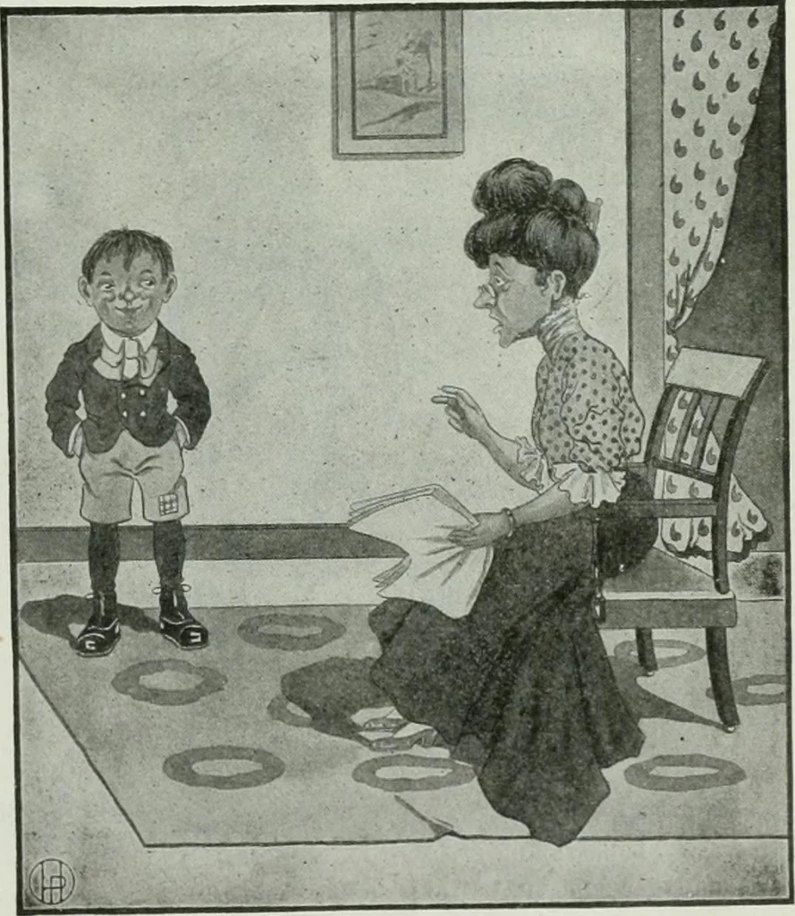 An illustration from Caricature; wit and humor of a nation in picture, song and story, 1911, leaf 80