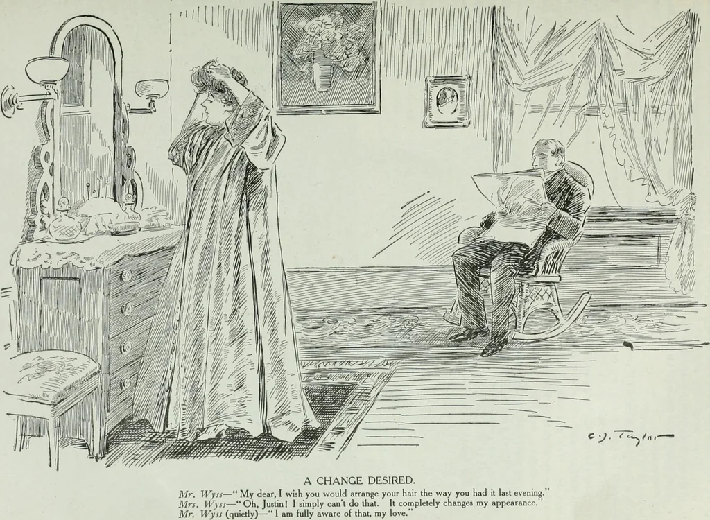 An illustration from Caricature; wit and humor of a nation in picture, song and story, 1911, leaf 82
