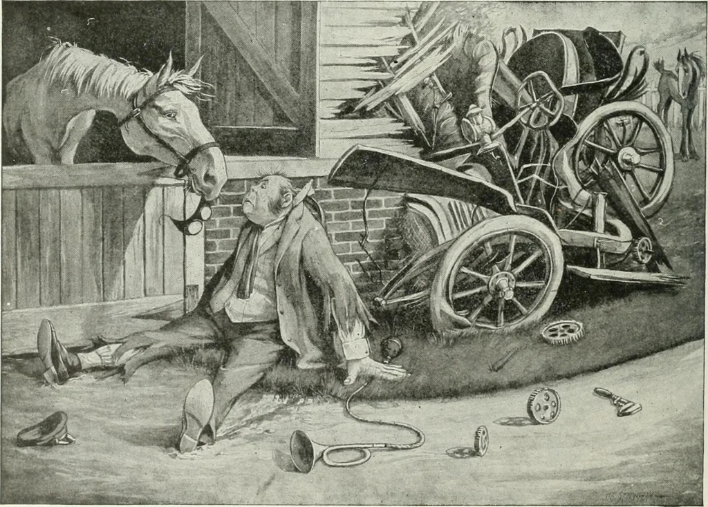 An illustration from Caricature; wit and humor of a nation in picture, song and story, 1911, leaf 83