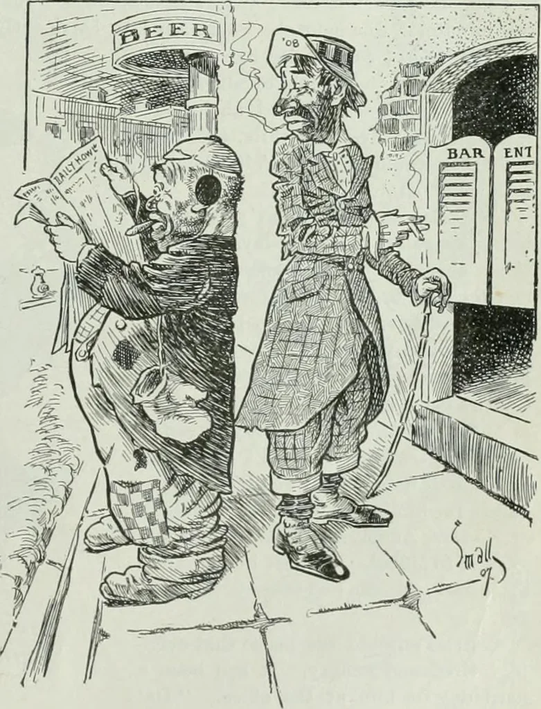 An illustration from Caricature; wit and humor of a nation in picture, song and story, 1911, leaf 90