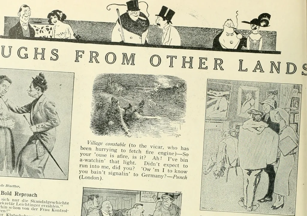 An illustration from Caricature. Wit and humor of a nation in picture, song and story, 1914, leaf 117