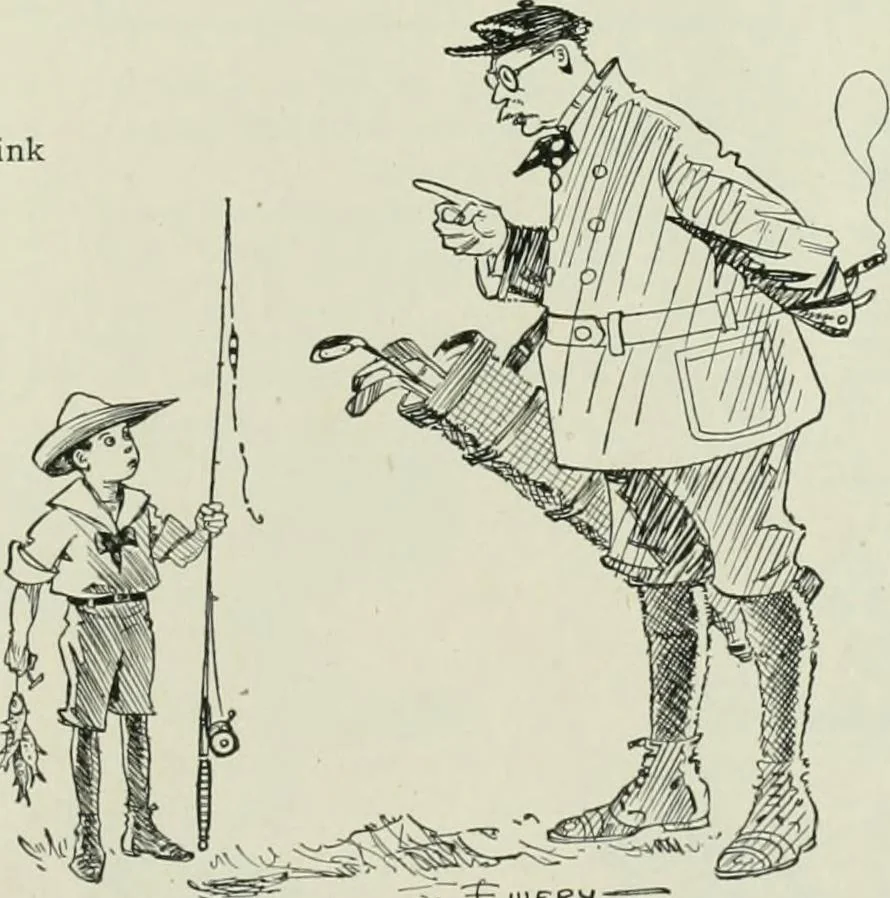 An illustration from Caricature. Wit and humor of a nation in picture, song and story, 1914, leaf 124