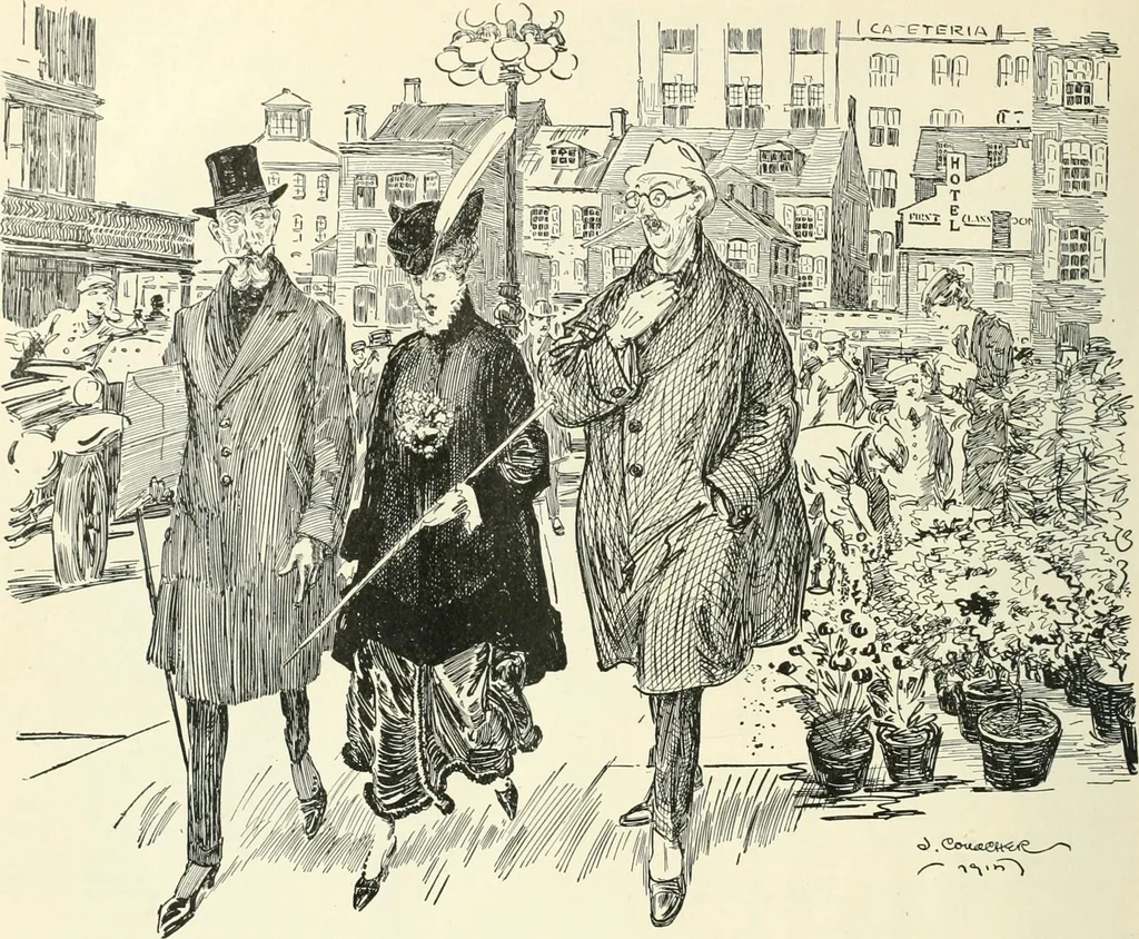 An illustration from Caricature. Wit and humor of a nation in picture, song and story, 1914, leaf 127