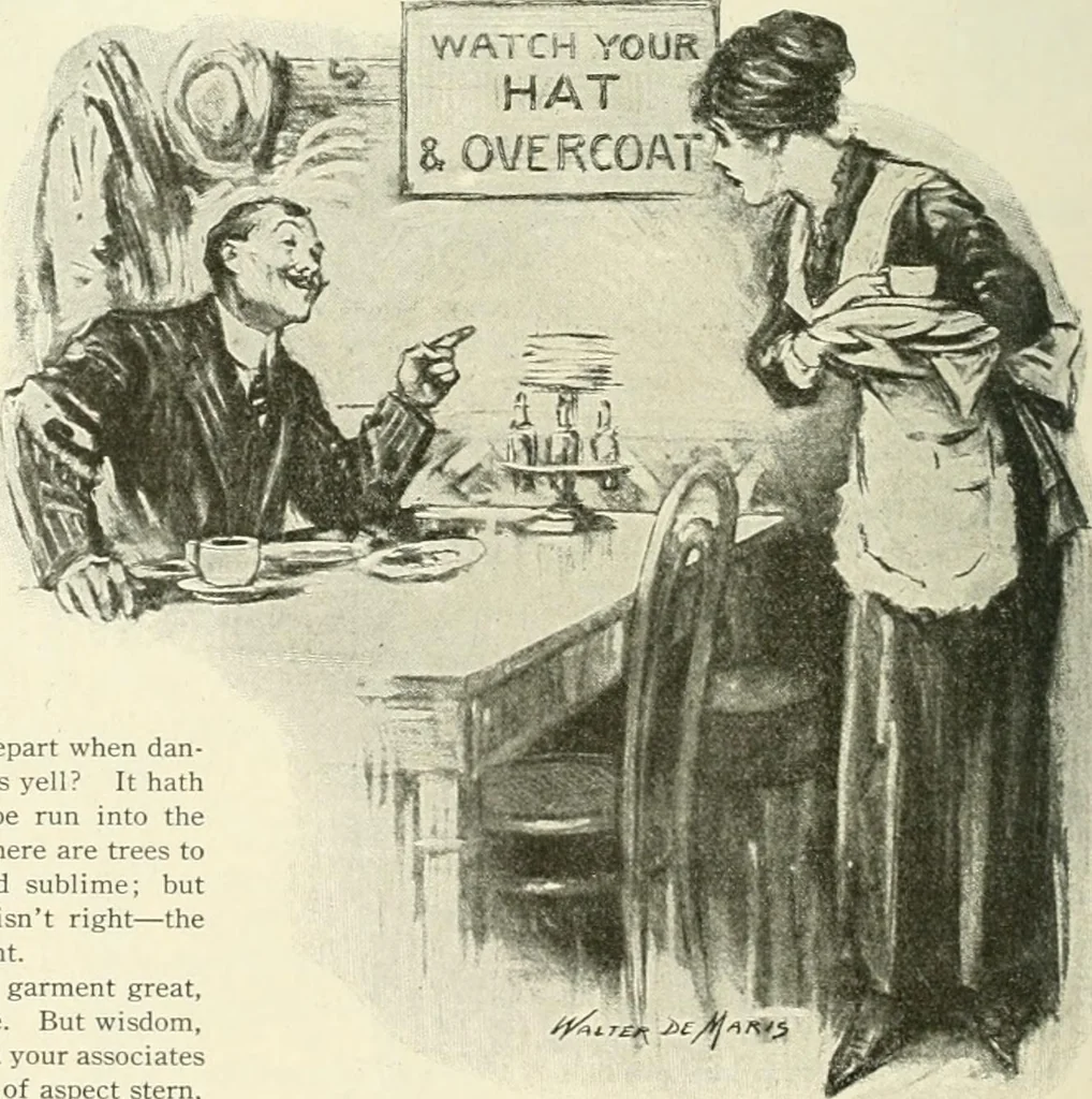 An illustration from Caricature. Wit and humor of a nation in picture, song and story, 1914, leaf 129