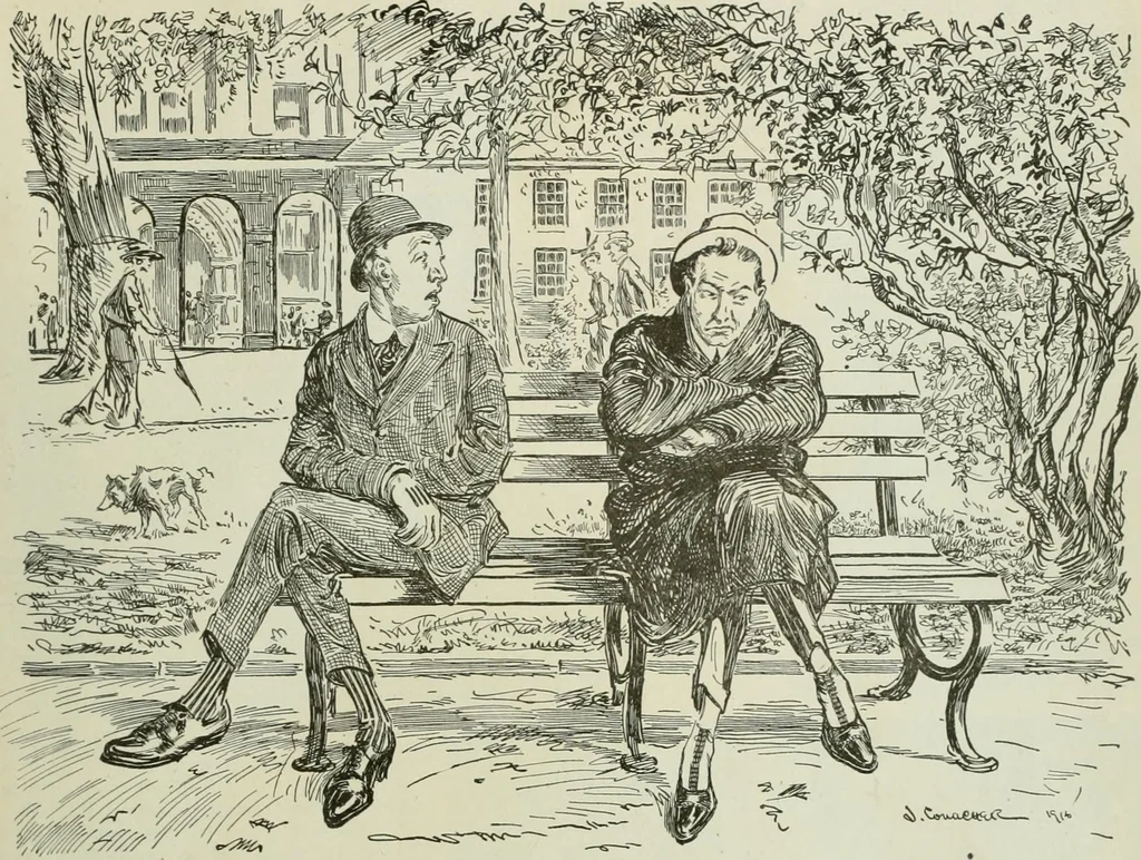 An illustration from Caricature. Wit and humor of a nation in picture, song and story, 1914, leaf 136