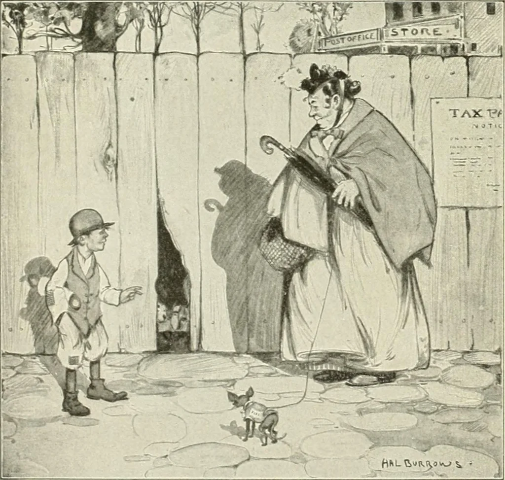 An illustration from Caricature. Wit and humor of a nation in picture, song and story, 1914, leaf 137