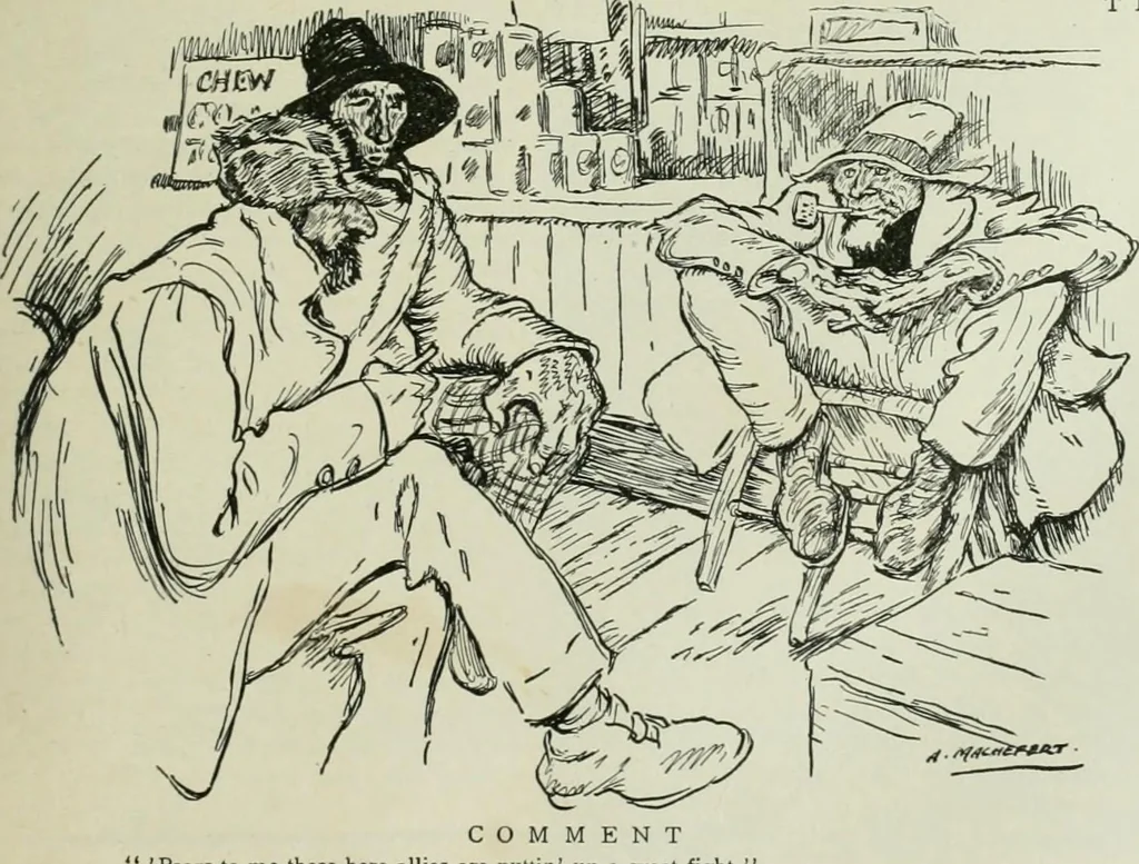An illustration from Caricature. Wit and humor of a nation in picture, song and story, 1914, leaf 20