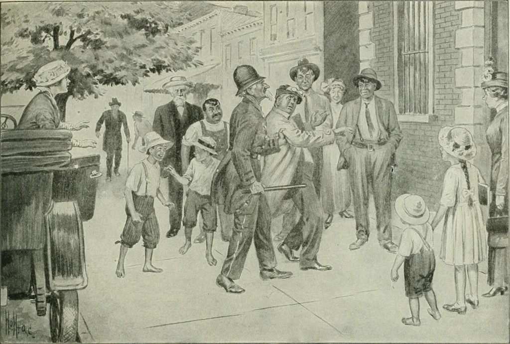 An illustration from Caricature. Wit and humor of a nation in picture, song and story, 1914, leaf 28