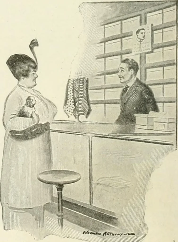 An illustration from Caricature. Wit and humor of a nation in picture, song and story, 1914, leaf 29