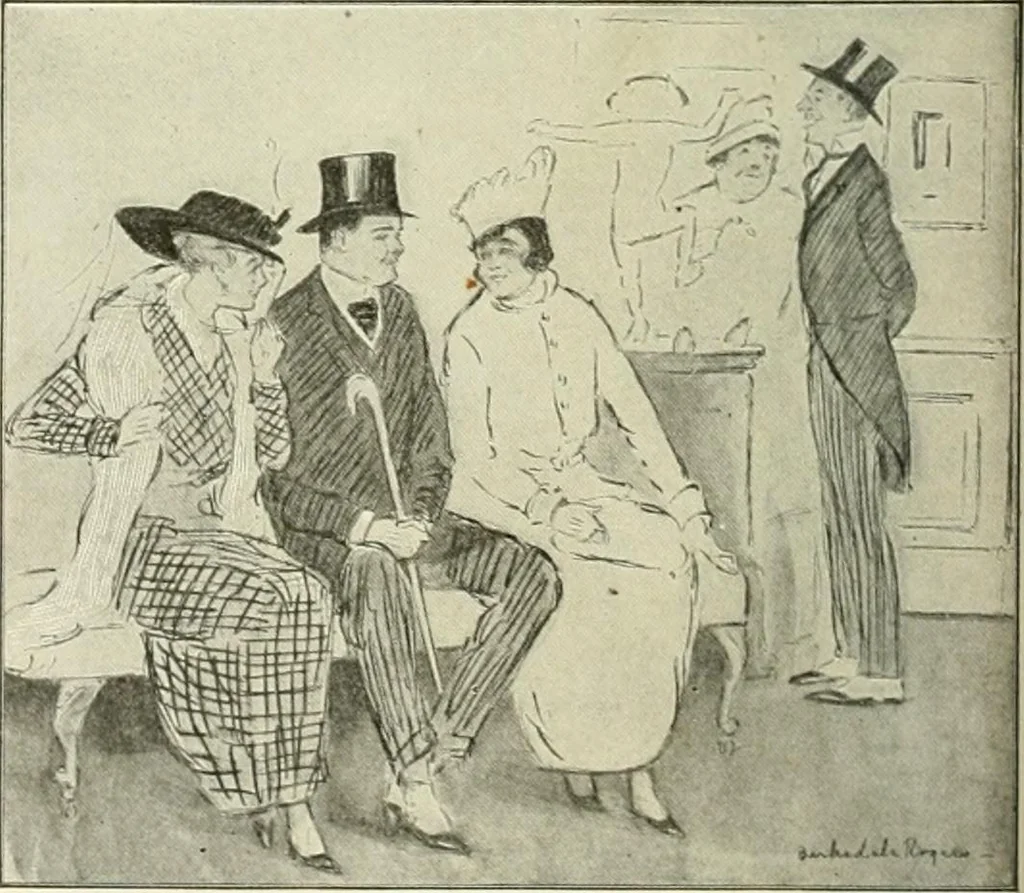 An illustration from Caricature. Wit and humor of a nation in picture, song and story, 1914, leaf 39