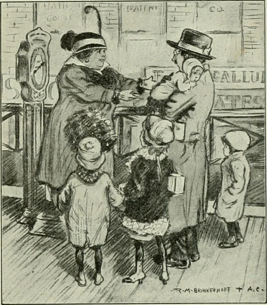 An illustration from Caricature. Wit and humor of a nation in picture, song and story, 1914, leaf 40