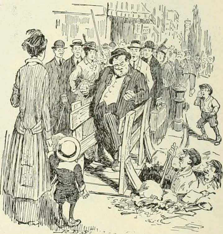 An illustration from Caricature. Wit and humor of a nation in picture, song and story, 1914, leaf 51
