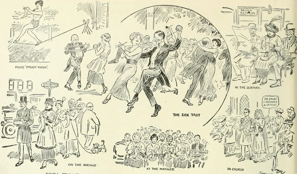 An illustration from Caricature. Wit and humor of a nation in picture, song and story, 1914, leaf 53