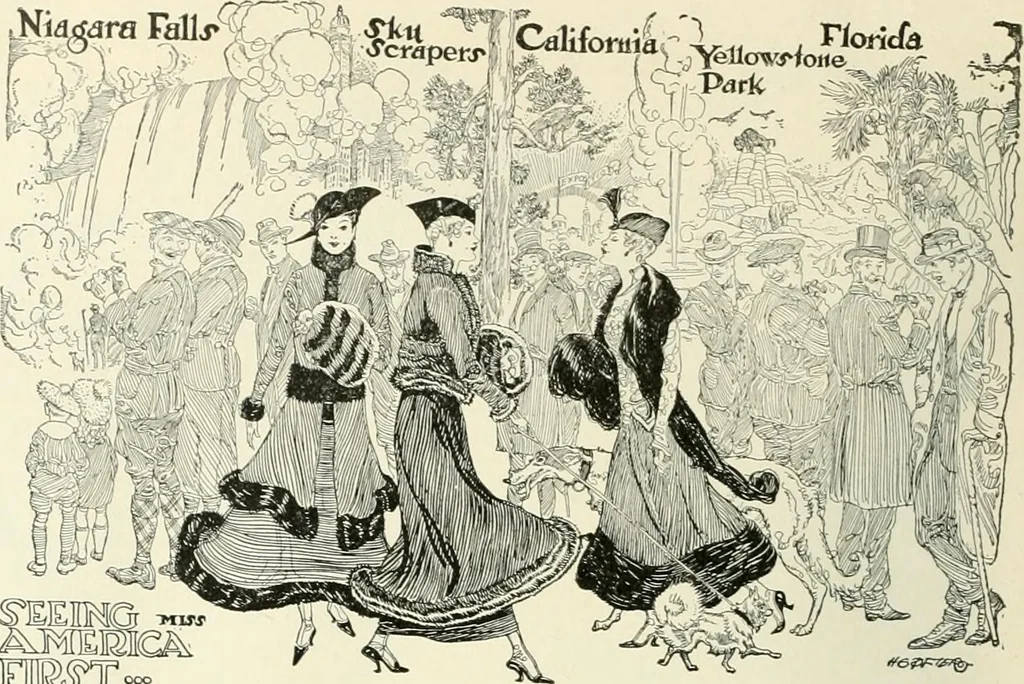 An illustration from Caricature. Wit and humor of a nation in picture, song and story, 1914, leaf 57
