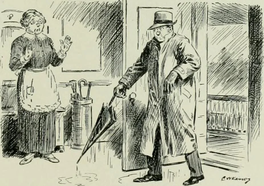 An illustration from Caricature. Wit and humor of a nation in picture, song and story, 1914, leaf 58