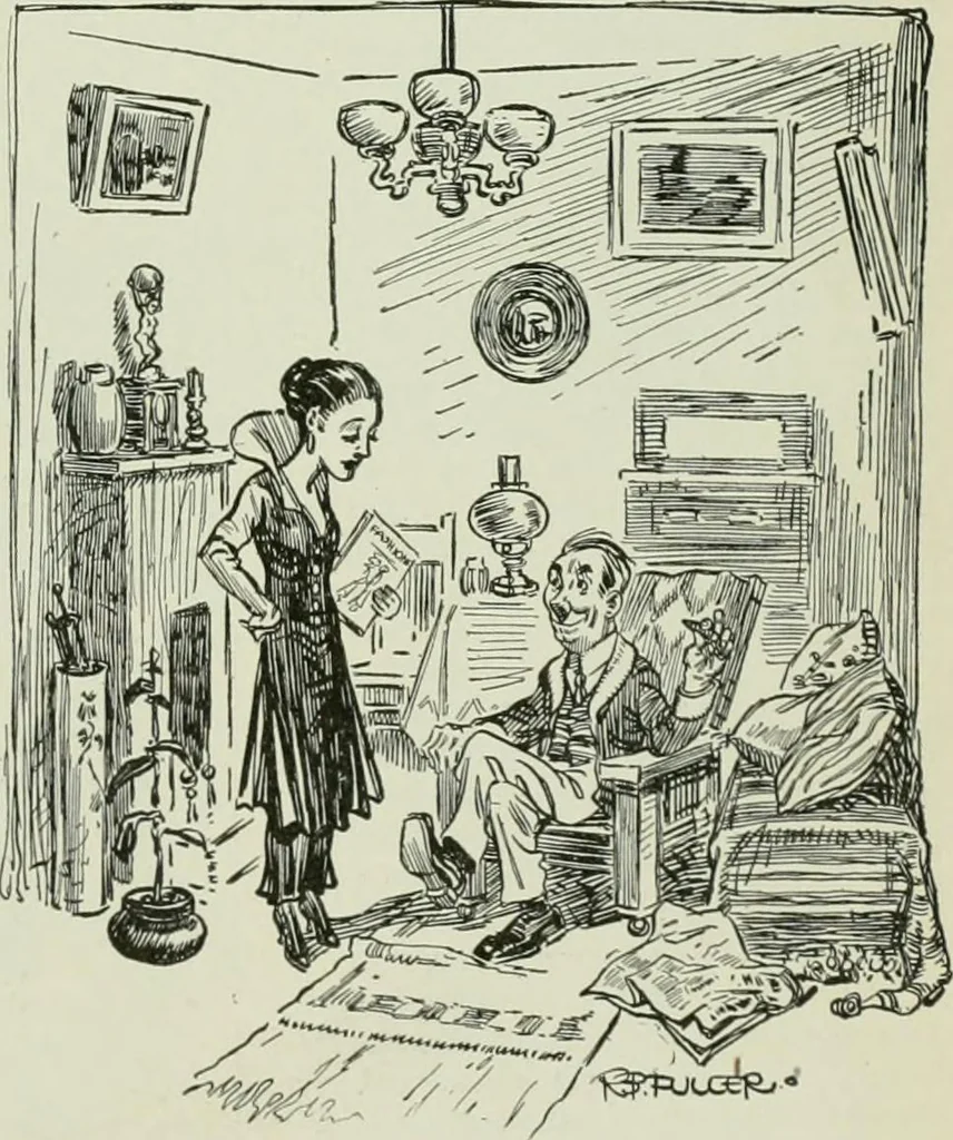 An illustration from Caricature. Wit and humor of a nation in picture, song and story, 1914, leaf 68