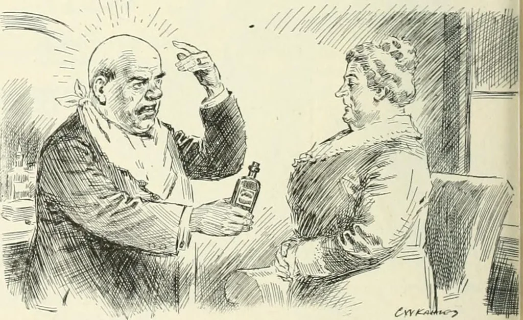 An illustration from Caricature. Wit and humor of a nation in picture, song and story, 1914, leaf 73