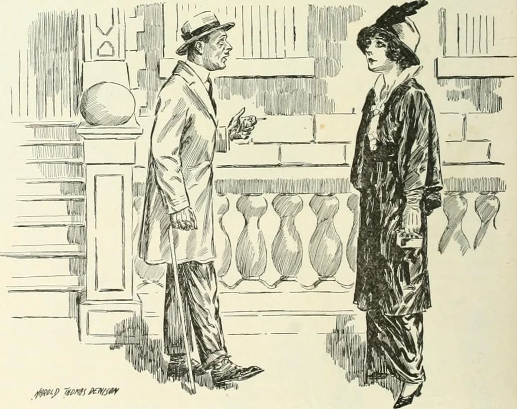 An illustration from Caricature. Wit and humor of a nation in picture, song and story, 1914, leaf 77