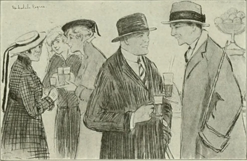An illustration from Caricature. Wit and humor of a nation in picture, song and story, 1914, leaf 82