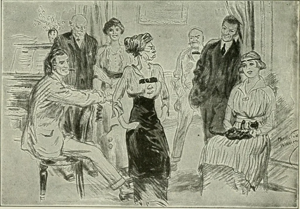 An illustration from Caricature. Wit and humor of a nation in picture, song and story, 1914, leaf 90