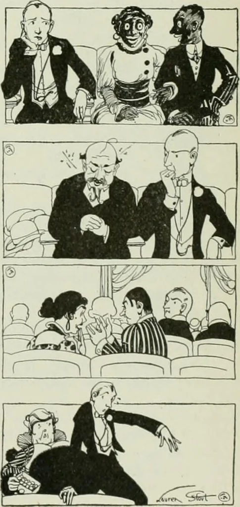 An illustration from Caricature. Wit and humor of a nation in picture, song and story, 1914, leaf 94