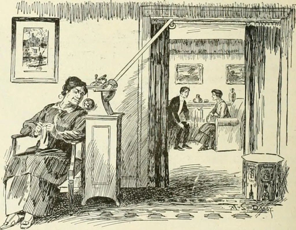 An illustration from Caricature. Wit and humor of a nation in picture, song and story, 1914, leaf 97