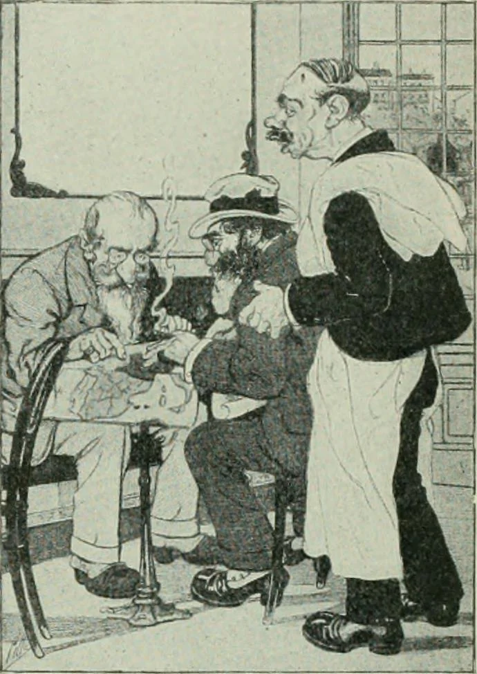 An illustration from Caricature. Wit and humor of a nation in picture, song and story, 1914, leaf 98