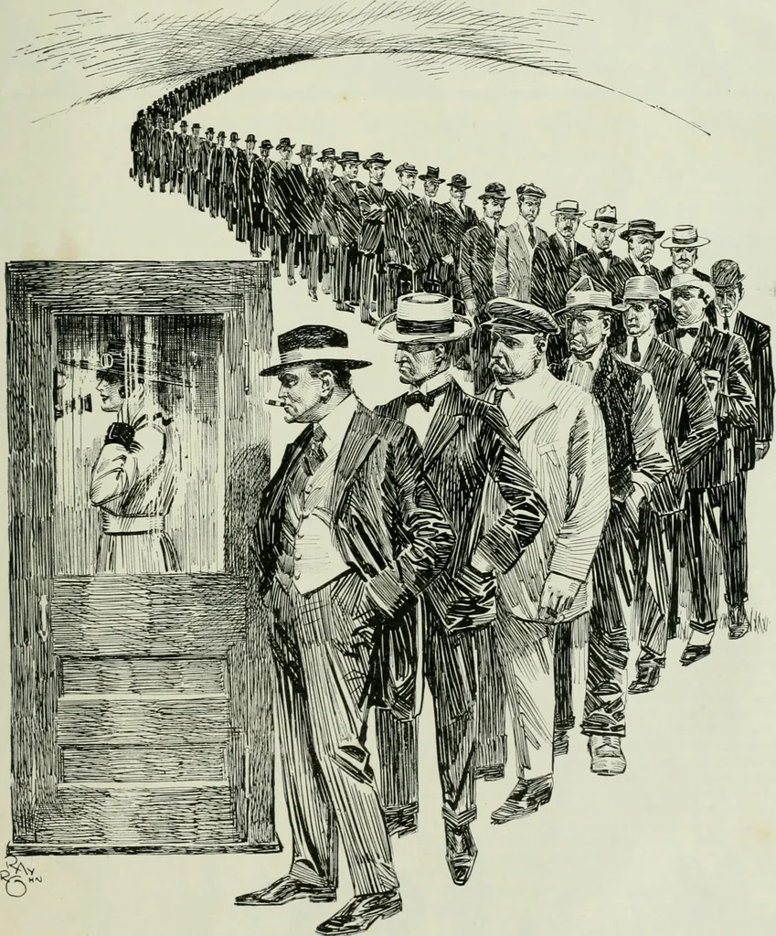 An illustration from Caricature. Wit and humor of a nation in picture, song and story, 1914, leaf 110